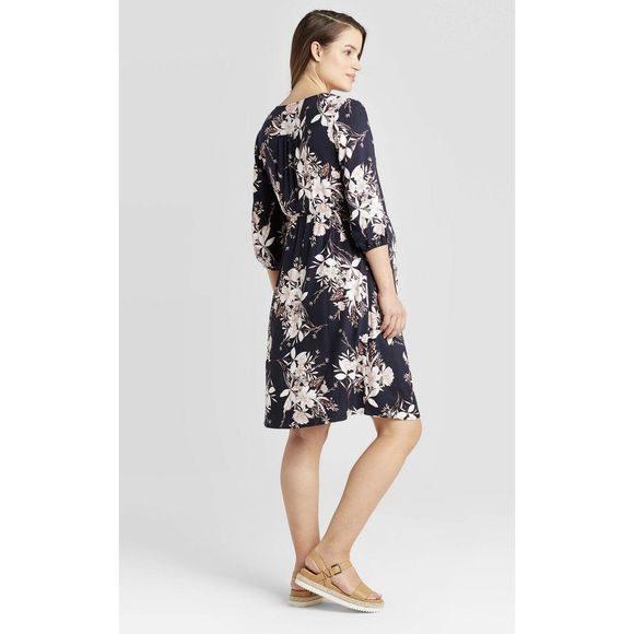 Isabel Maternity XXL Dress Floral Fit Flare VNeck - Picture 2 of 10